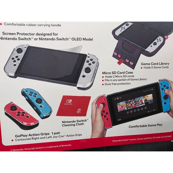 Nintendo Switch Game Traveler GoPlay Action Pack With Screen Protector & Travel - Picture 8 of 8